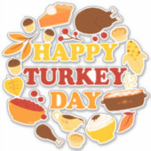 Gelukkig feest op de dag van Turkije Sticker (Voorkant)