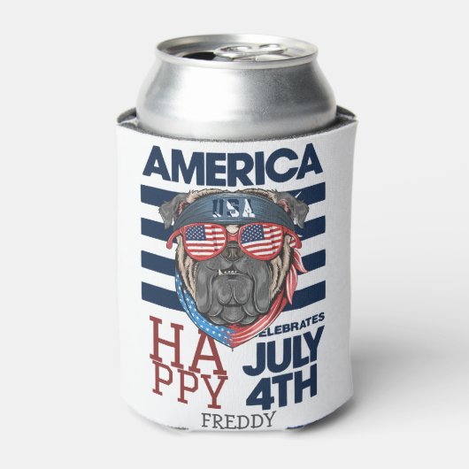 Gelukkig feest op de vierde dag van de onafhankeli blikjeskoeler (Blikje Voorkant)