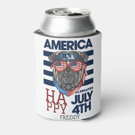 Gelukkig feest op de vierde dag van de onafhankeli blikjeskoeler (Blikje Achterkant)