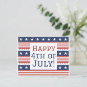 Gelukkig feest op de vierde dag van de onafhankeli briefkaart (Staand voorkant)