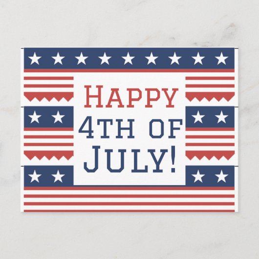 Gelukkig feest op de vierde dag van de onafhankeli briefkaart (Voorkant)