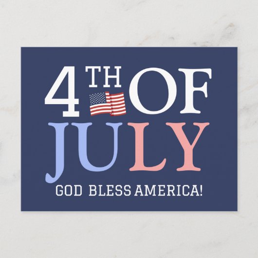 Gelukkig feest op de vierde dag van de onafhankeli briefkaart (Voorkant)