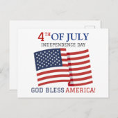 Gelukkig feest op de vierde dag van de onafhankeli briefkaart (Voorkant / Achterkant)