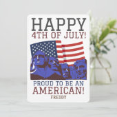 Gelukkig feest op de vierde dag van de onafhankeli kaart (Staand voorkant)