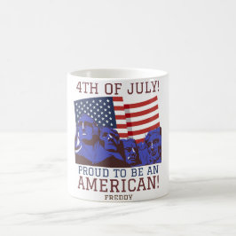 Gelukkig feest op de vierde dag van de onafhankeli koffiemok