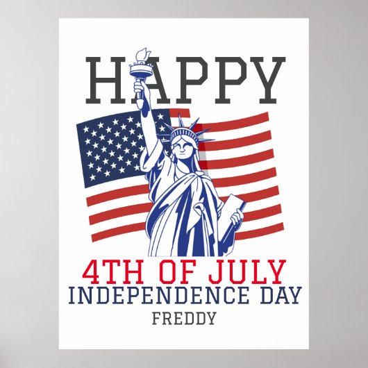 Gelukkig feest op de vierde dag van de onafhankeli poster (Voorkant)