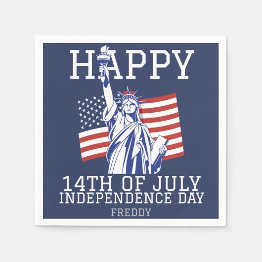 Gelukkig feest op de vierde dag van de onafhankeli servet (Voorkant)