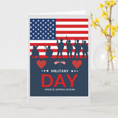 Gelukkig feest van de militaire echtgenoot kaart (Gele Bloem)