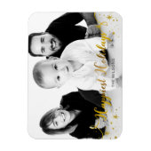 Gelukkig feestdag Gold Photo Holiday Card Magneet (Verticaal)