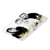 Gelukkig feestdag Gold Photo Holiday Card Magneet (Linkerzijde)