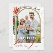 Gelukkig Feestdagen Familie Foto Arch Kerstmis Kaa Feestdagenkaart (Voorkant)