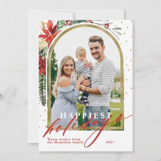 Gelukkig Feestdagen Familie Foto Arch Kerstmis Kaa Feestdagenkaart (Voorkant)