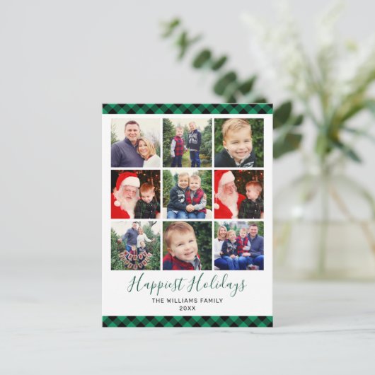 Gelukkig Feestdagen Green Buffalo Foto Collage (Staand voorkant)