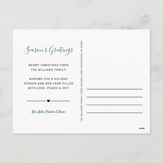 Gelukkig Feestdagen Green Buffalo Foto Collage (Achterkant)