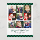 Gelukkig Feestdagen Green Buffalo Foto Collage (Voorkant)