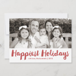 Gelukkig Feestdagen met een kerstfotokaart met roo Feestdagenkaart