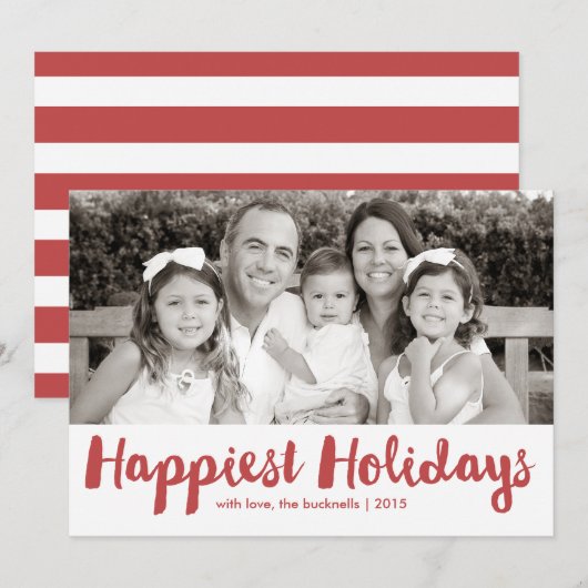 Gelukkig Feestdagen met een kerstfotokaart met roo Feestdagenkaart (Voorkant / Achterkant)