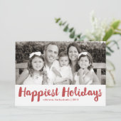 Gelukkig Feestdagen met een kerstfotokaart met roo Feestdagenkaart (Staand voorkant)