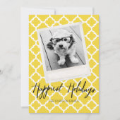 Gelukkig Feestdagen Modern Quatrefoil Pattern Foto Feestdagenkaart (Voorkant)