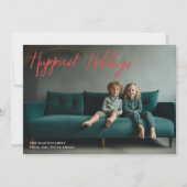 Gelukkig Feestdagen Moderne Full Photo-kerstrood Feestdagenkaart (Voorkant)