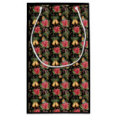 Gelukkig Feestdagen Poinsettia Familie Foto Klein Cadeauzakje (Achterkant)