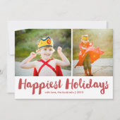 Gelukkig Feestdagen Red Script-Kerstmis MultiPhoto Feestdagenkaart (Voorkant)