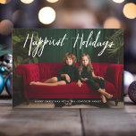 Gelukkig Feestdagen Retro Full Photo - Funky Strip Feestdagenkaart<br><div class="desc">Gebruik één horizontale foto met het onderwerp bij voorkeur in het midden. Maak een unieke en trendy Merry kerstgroet met een helder en aangenaam kunstpatroon op de rug. Als u om het even wat rond moet bewegen,  klik op de aanpassingsknoop om veranderingen aan te brengen.</div>