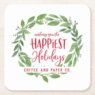 Gelukkig Feestdagen zakelijke kerstmis Kartonnen Onderzetters