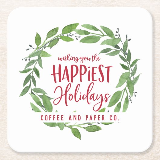Gelukkig Feestdagen zakelijke kerstmis Kartonnen Onderzetters (Voorkant)