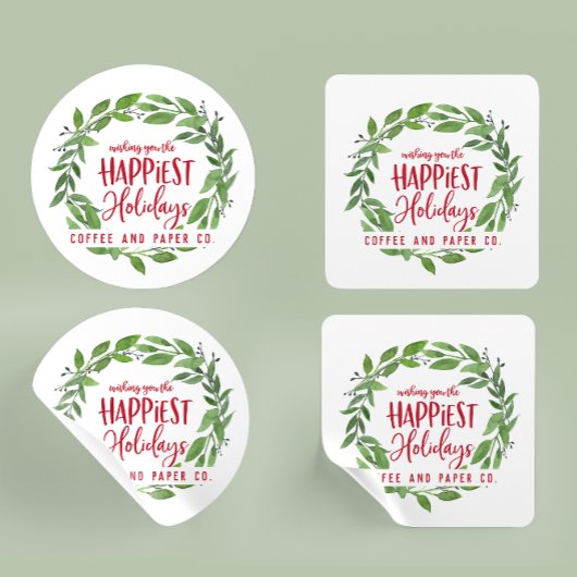Gelukkig feestdagen zakelijke kerstmis ronde sticker