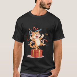 Gelukkig Feestvierende Kat - Opgewonden Kitten op  T-shirt