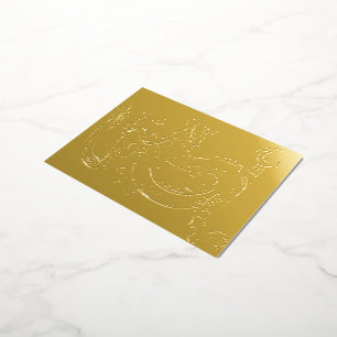 Gelukkig Feng Shui Gouden Welvaartsdraak Folie Uitnodiging Briefkaart
