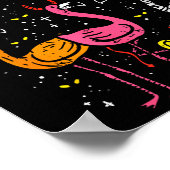 Gelukkig Flamingoween Y Flamingo's Grappig Hallowe Poster (Hoek)