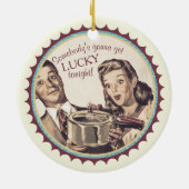 Gelukkig fornuis kookkerst keramisch ornament (Achterkant)