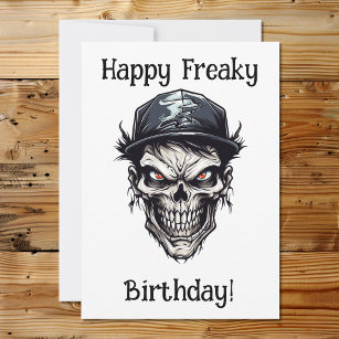 Gelukkig freaky verjaardag zombie karakter feestdagenkaart