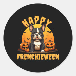 Gelukkig Frenchieween Franse Bulldog Halloween Ronde Sticker