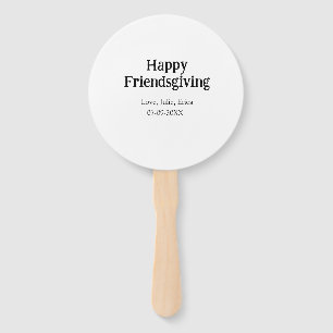 Gelukkig friendsgiving voeg naam toe met liefdesda handwaaier