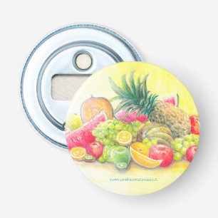 Gelukkig fruit button flesopener