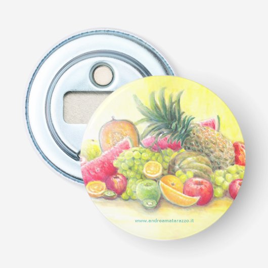 Gelukkig fruit button flesopener (Voorkant)