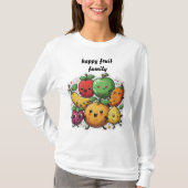Gelukkig fruit familie dansen fruit wit t-shirt (Voorkant)
