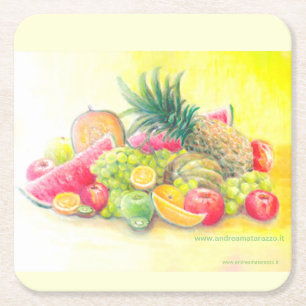 Gelukkig fruit kartonnen onderzetters