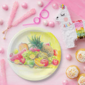 Gelukkig fruit papieren bordje (Feest)