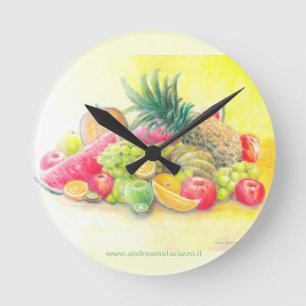 Gelukkig fruit ronde klok