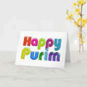 GELUKKIG funky kleurrijk wenskaart PURIM Kaart (Gele Bloem)