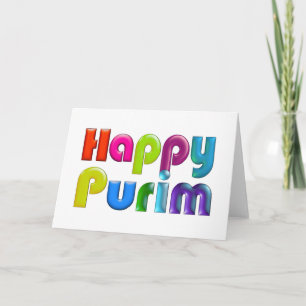 GELUKKIG funky kleurrijk wenskaart PURIM Kaart