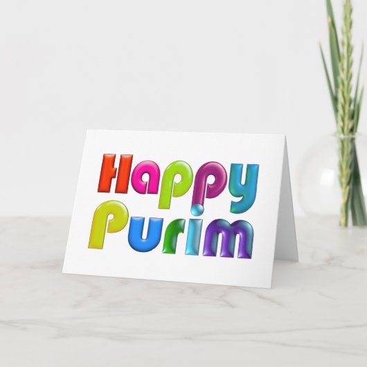 GELUKKIG funky kleurrijk wenskaart PURIM Kaart (Voorkant)
