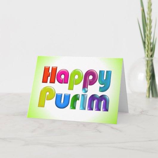 GELUKKIG funky Wenskaart PURIM Kaart (Voorkant)