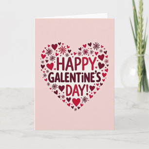 Gelukkig Galentine Glitter Harten Kaart