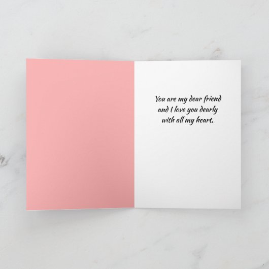 Gelukkig Galentine`s Day Roze Gradiënt Hart Patroo Feestdagen Kaart (Binnen)