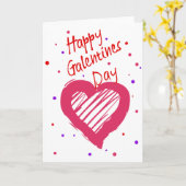 Gelukkig Galentines-dag Valentijnshart Kaart (Gele Bloem)